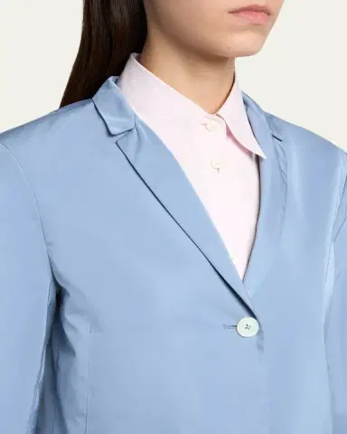 Jil Sander Silk-Blend Single-Breasted Long Coat | Thumbnail 5