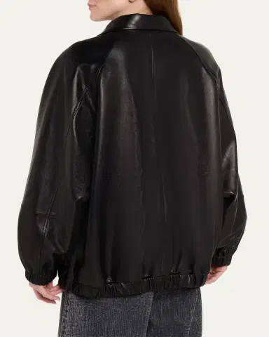 Brunello Cucinelli Leather Zip-Front Jacket | Thumbnail 3 Brunello Cucinelli Leather Zip-Front Jacket | Thumbnail 3