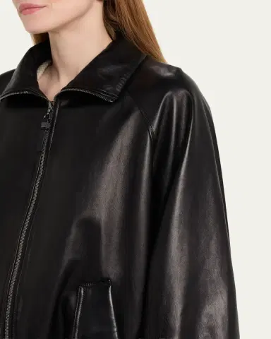 Brunello Cucinelli Leather Zip-Front Jacket | Thumbnail 5 Brunello Cucinelli Leather Zip-Front Jacket | Thumbnail 5