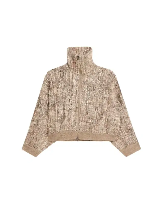Brunello Cucinelli Sequined Mohair Cardigan