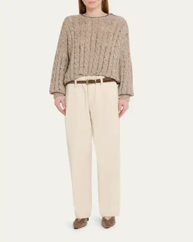 Brunello Cucinelli Sparkly Cable-Knit Sweater | Thumbnail 2