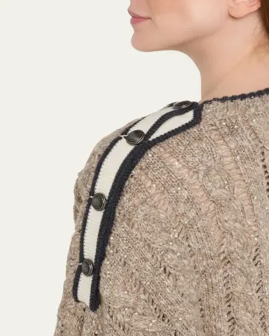 Brunello Cucinelli Sparkly Cable-Knit Sweater | Thumbnail 5