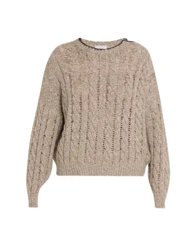 Brunello Cucinelli Sparkly Cable-Knit Sweater | Thumbnail 1