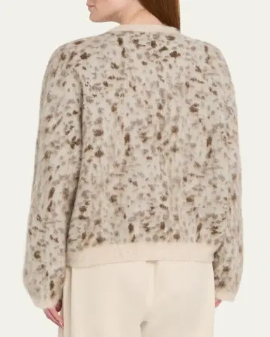 Brunello Cucinelli Blurred Jacquard Cashmere Knit Sweater | Thumbnail 3