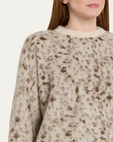Brunello Cucinelli Blurred Jacquard Cashmere Knit Sweater | Thumbnail 5