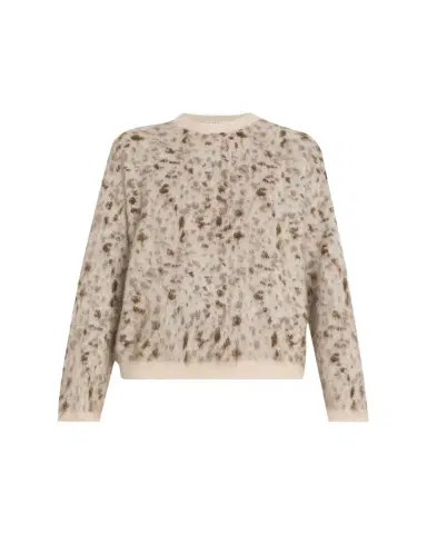 Brunello Cucinelli Blurred Jacquard Cashmere Knit Sweater | Thumbnail 1
