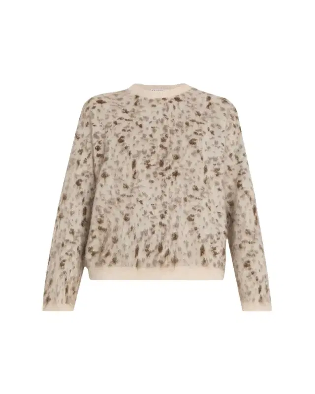 Brunello Cucinelli Blurred Jacquard Cashmere Knit Sweater