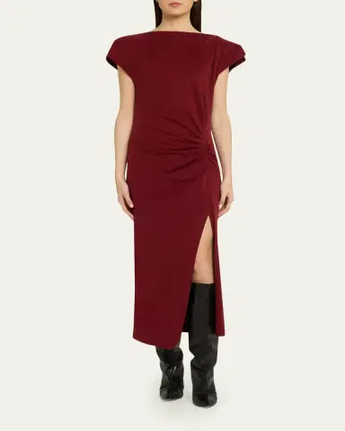Isabel Marant Nadela Ruched Cotton Jersey Dress | Thumbnail 2 Isabel Marant Nadela Ruched Cotton Jersey Dress | Thumbnail 2