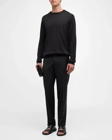 Giorgio Armani Men's Slim Wool Crewneck Sweater | Thumbnail 2