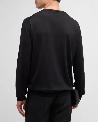 Giorgio Armani Men's Slim Wool Crewneck Sweater | Thumbnail 3