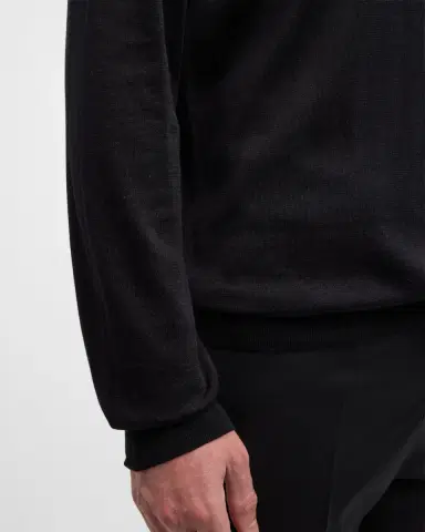 Giorgio Armani Men's Slim Wool Crewneck Sweater | Thumbnail 4