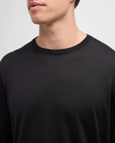Giorgio Armani Men's Slim Wool Crewneck Sweater | Thumbnail 6