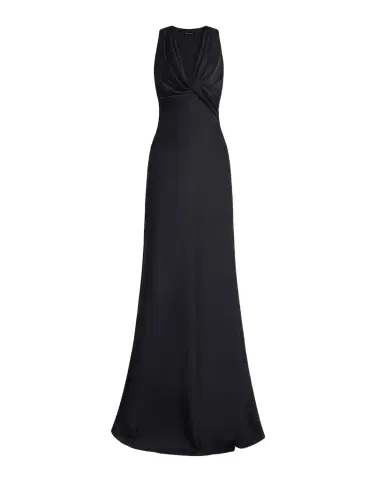 BCBGMAXAZRIA Twisted Cowl-Neck Halter Gown | Thumbnail 1 BCBGMAXAZRIA Twisted Cowl-Neck Halter Gown | Thumbnail 1