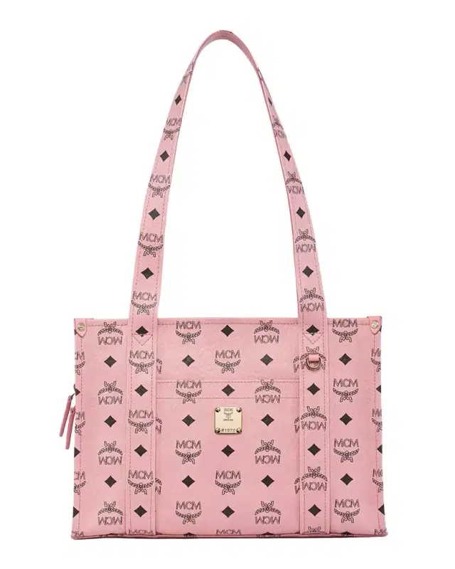 MCM Aren Visetos Canvas & Leather Small Tote Bag