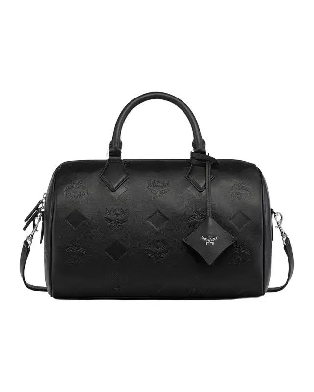 MCM Ella Boston Visetos Leather Crossbody Bag