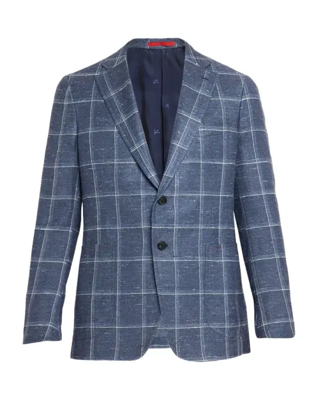 Isaia Men 's Over-Check Two-Button Sport Coat