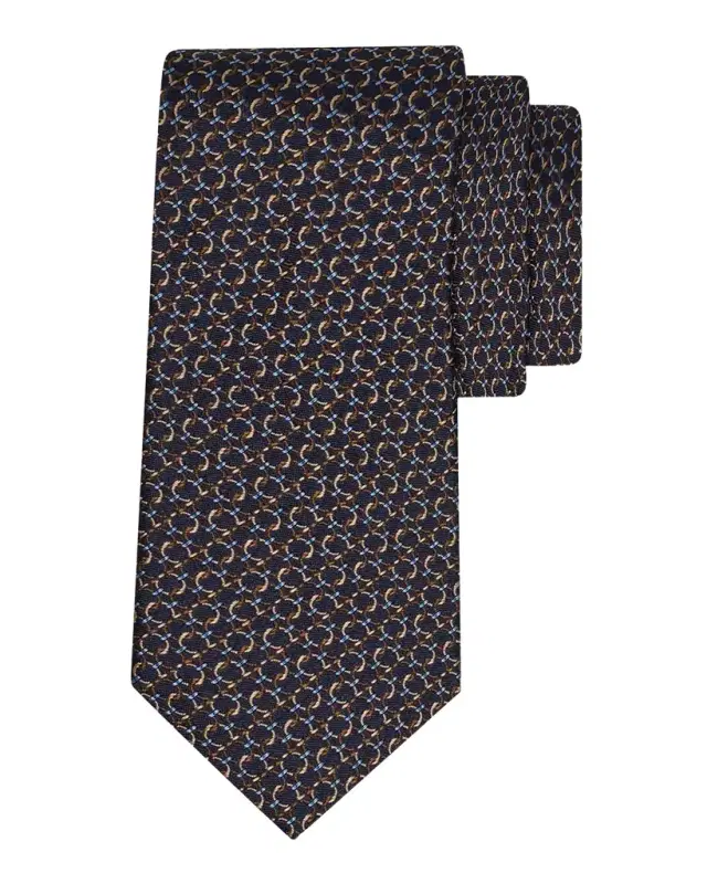 Ferragamo Men 's Gancini Silk Jacquard Tie