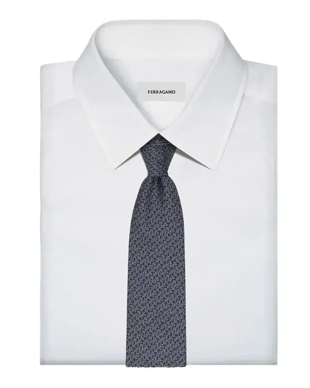 Ferragamo Men 's Gancini Silk Jacquard Tie