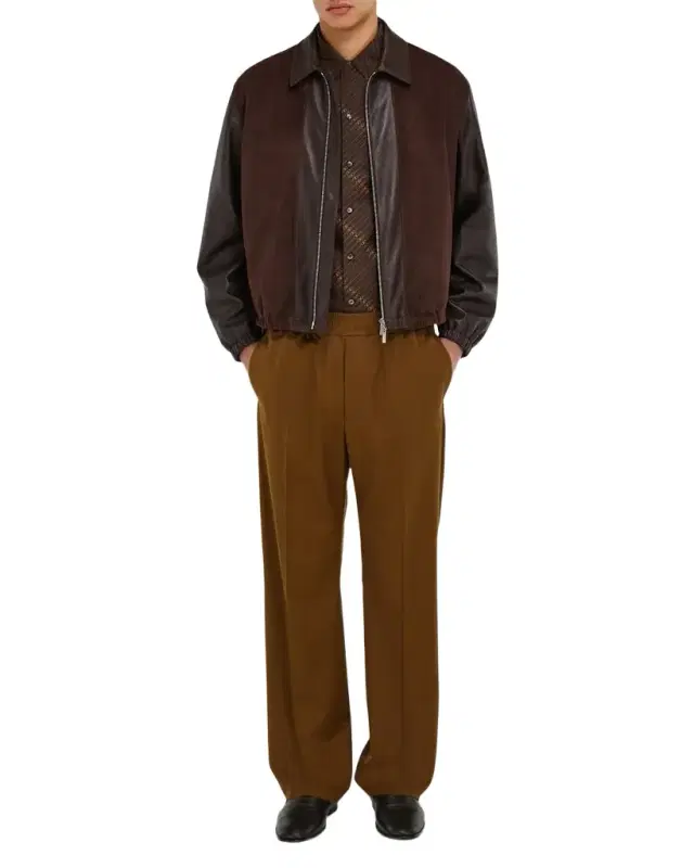 Men 's Deerskin Leather and Suede Blouson