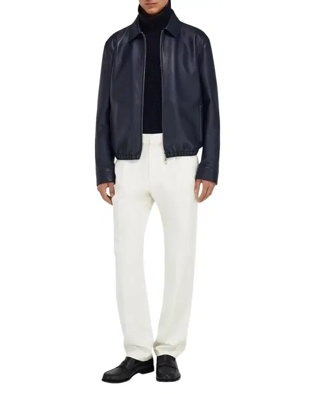 Men 's Deerskin Leather Bomber Jacket