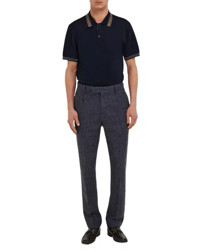 Men 's Logo-Placket Pique Polo Shirt