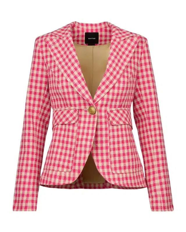 Smythe Gingham Tailored Patch Pocket Blazer