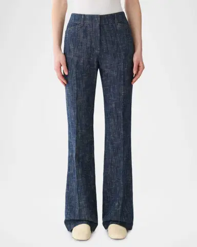 Lafayette 148 New York Readed Flare-Leg Denim Pants | Thumbnail 3