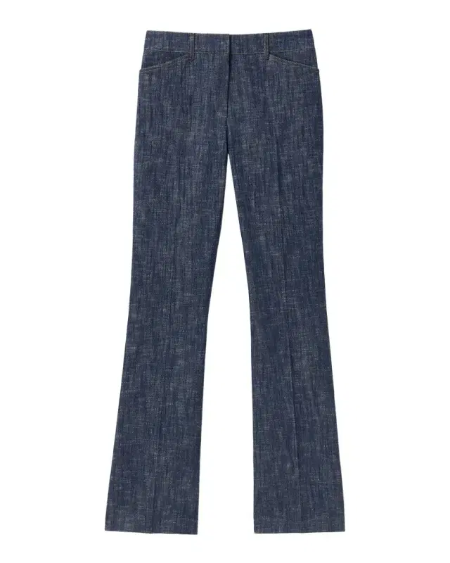 Lafayette 148 New York Readed Flare-Leg Denim Pants