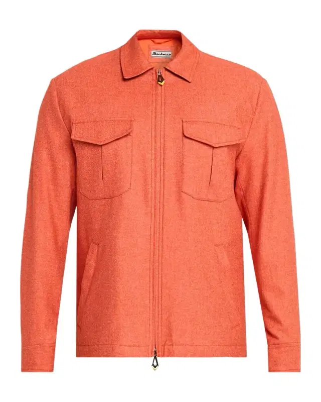 Sartorio Men 's Cotton Houndstooth Full-Zip Blouson