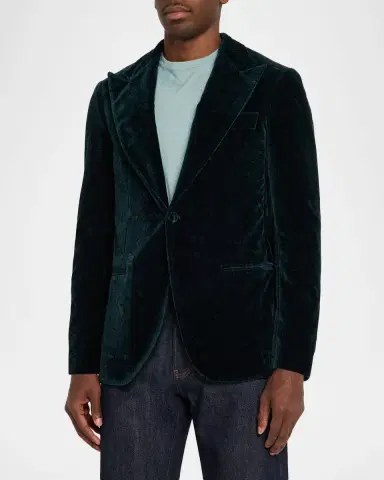 Sartorio Men 's Paisley Velvet Single-Button Dinner Jacket | Thumbnail 4 Sartorio Men 's Paisley Velvet Single-Button Dinner Jacket | Thumbnail 4