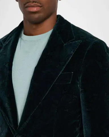 Sartorio Men 's Paisley Velvet Single-Button Dinner Jacket | Thumbnail 5 Sartorio Men 's Paisley Velvet Single-Button Dinner Jacket | Thumbnail 5
