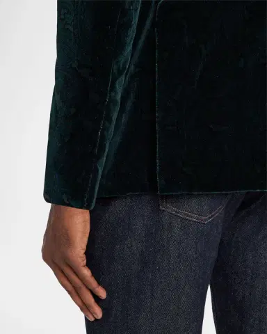 Sartorio Men 's Paisley Velvet Single-Button Dinner Jacket | Thumbnail 8 Sartorio Men 's Paisley Velvet Single-Button Dinner Jacket | Thumbnail 8