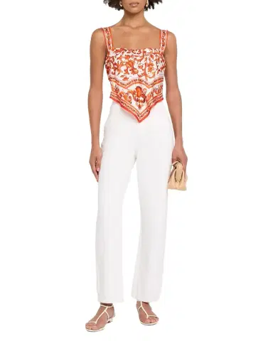 Dolce & Gabbana Majolica Silk Twill Scarf Bustier Top | Thumbnail 1