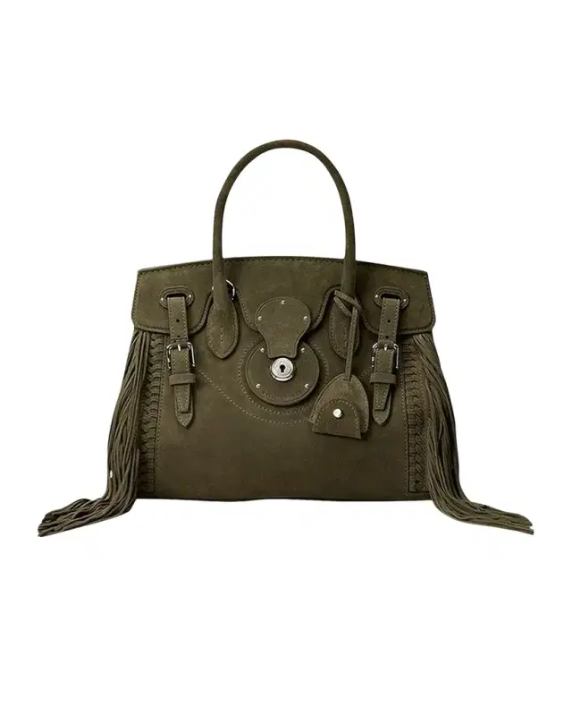 Ralph Lauren Collection Soft Ricky 27 Fringe-Trim Suede Shoulder Bag