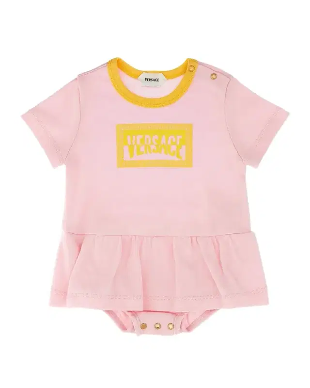 Versace Girl 's Logo-Print Cotton T-Shirt Dress, Size 3M-18M