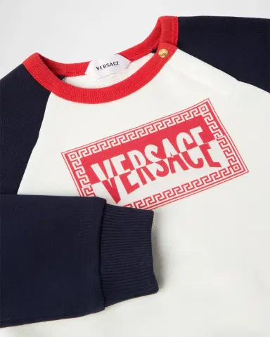Versace Kid's Logo-Print Cotton Jersey Sweatshirt, Size 12M | Thumbnail 3 Versace Kid's Logo-Print Cotton Jersey Sweatshirt, Size 12M | Thumbnail 3