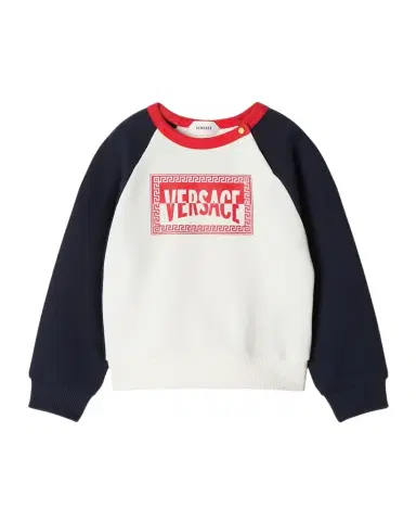 Versace Kid's Logo-Print Cotton Jersey Sweatshirt, Size 12M | Thumbnail 1 Versace Kid's Logo-Print Cotton Jersey Sweatshirt, Size 12M | Thumbnail 1