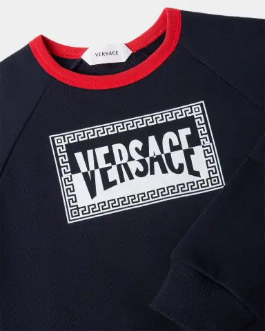Versace Kid's Logo-Print Cotton Jersey Sweatshirt | Thumbnail 3 Versace Kid's Logo-Print Cotton Jersey Sweatshirt | Thumbnail 3