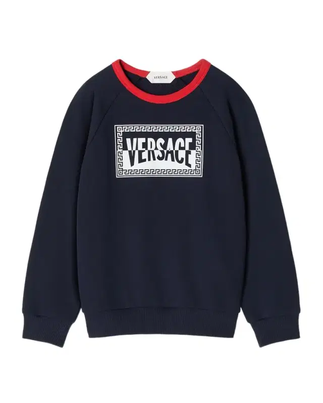 Versace Kid 's Logo-Print Cotton Jersey Sweatshirt, Size 4-14