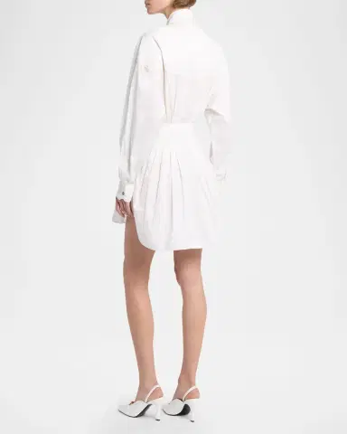 Versace Long-Sleeve Poplin Mini Dress | Thumbnail 2