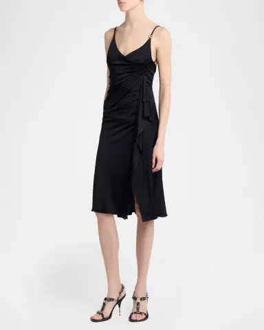 Versace Draped Satin-Viscose Dress | Thumbnail 3