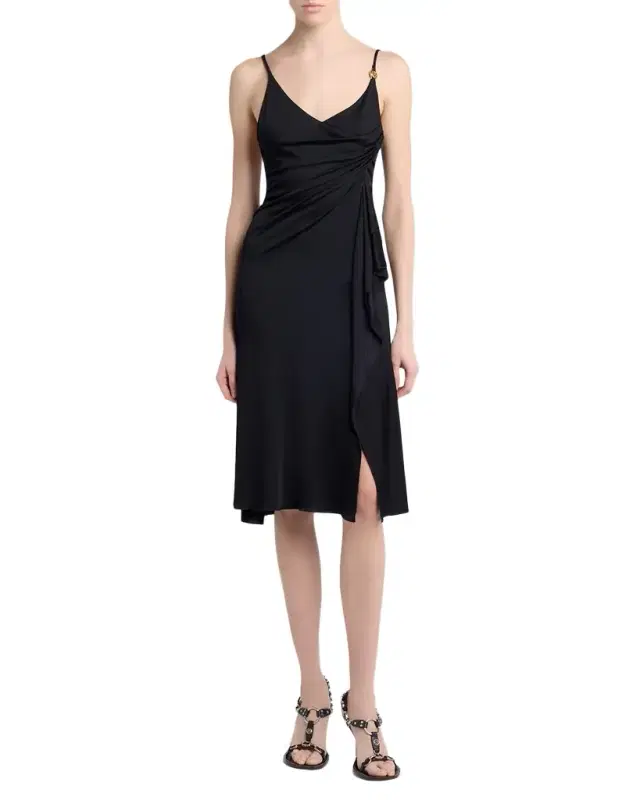 Versace Draped Satin-Viscose Dress