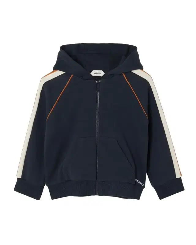 Boy 's Greca-Stripe Cotton Fleece Hoodie, Size 12M-3