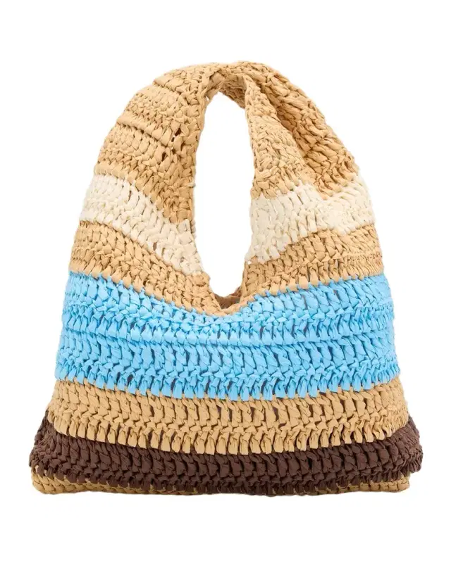 A.L.C. Simone Striped Raffia Top-Handle Bag
