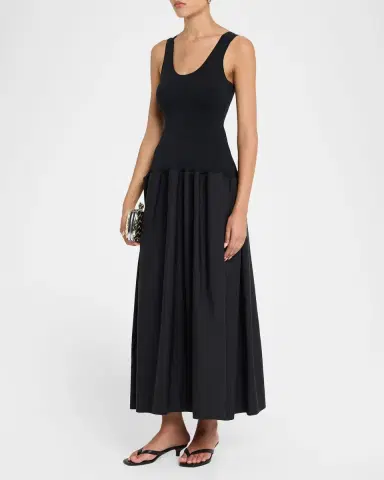 FFORME Marina Sleeveless Cotton-Silk Flared Midi Dress | Thumbnail 2