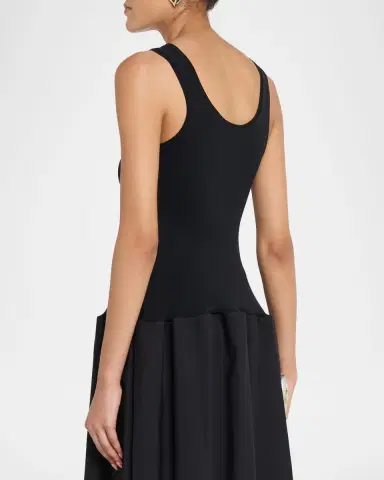 FFORME Marina Sleeveless Cotton-Silk Flared Midi Dress | Thumbnail 3
