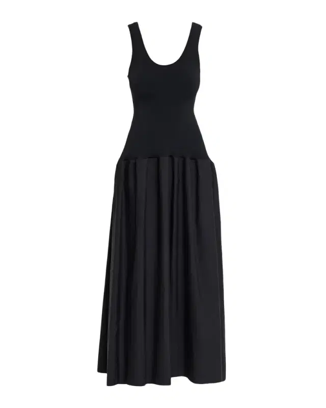 Marina Sleeveless Cotton-Silk Flared Midi Dress