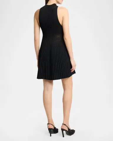 Givenchy High-Neck Sleeveless Sheer Pleated Knit Mini Dress | Thumbnail 2 Givenchy High-Neck Sleeveless Sheer Pleated Knit Mini Dress | Thumbnail 2