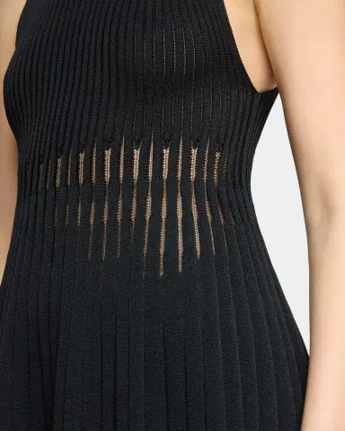 Givenchy High-Neck Sleeveless Sheer Pleated Knit Mini Dress | Thumbnail 4 Givenchy High-Neck Sleeveless Sheer Pleated Knit Mini Dress | Thumbnail 4