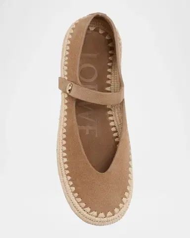 Loewe x Paula's Ibiza Rio Suede Mary Jane Espadrille Flats | Thumbnail 3